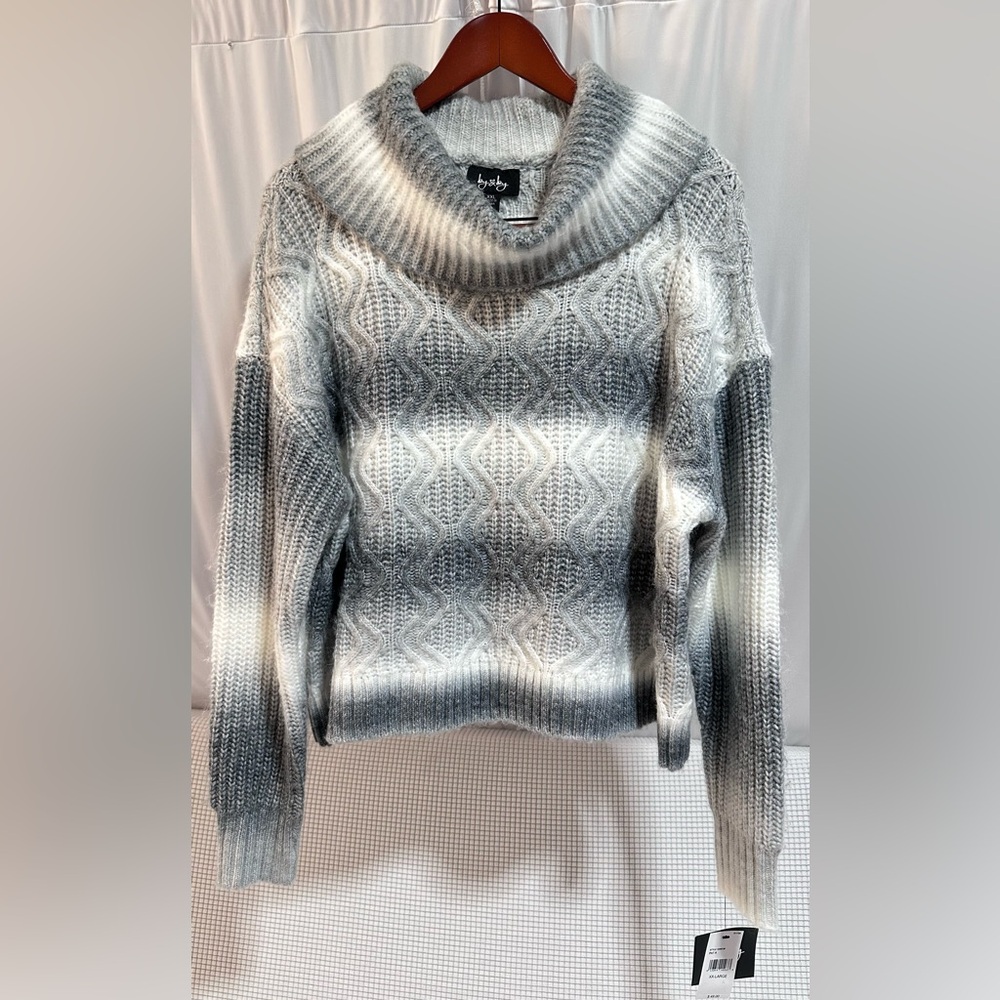 by & by Black and Gray Cowl Neck Sweater Plus Size